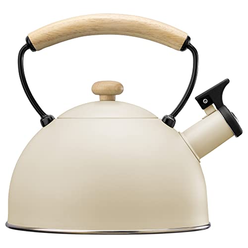 Navaris Whistling Tea Kettle - 2.4 QT Stainless Steel