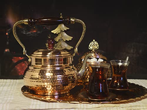 Italian Style Handmade Copper Tea Kettle Vintage Pot