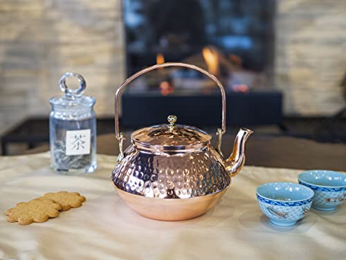 Japanese Handmade Solid Copper Stovetop Tea Kettle 800ml