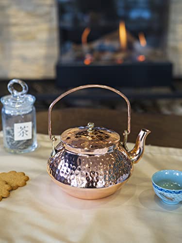 Japanese Handmade Solid Copper Stovetop Tea Kettle 800ml