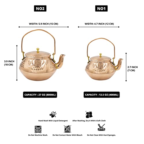 Handmade Japanese Solid Copper Tea Kettle, Stovetop Pot