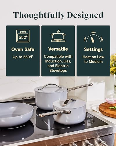 Caraway Nonstick Ceramic Cookware Set - 12 Piece
