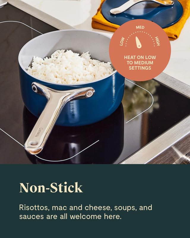 3 qt Caraway Nonstick Ceramic Sauce Pan with Lid
