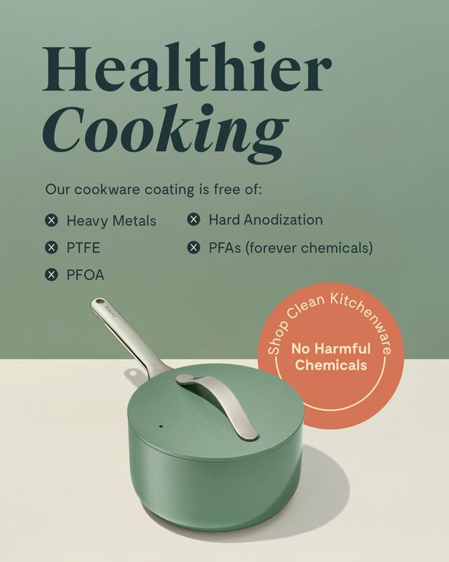 3 qt Caraway Nonstick Ceramic Sauce Pan with Lid