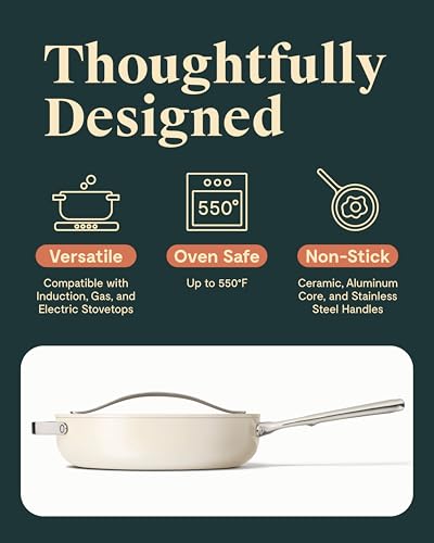 Caraway Ceramic Sauté Pan with Lid - Nonstick
