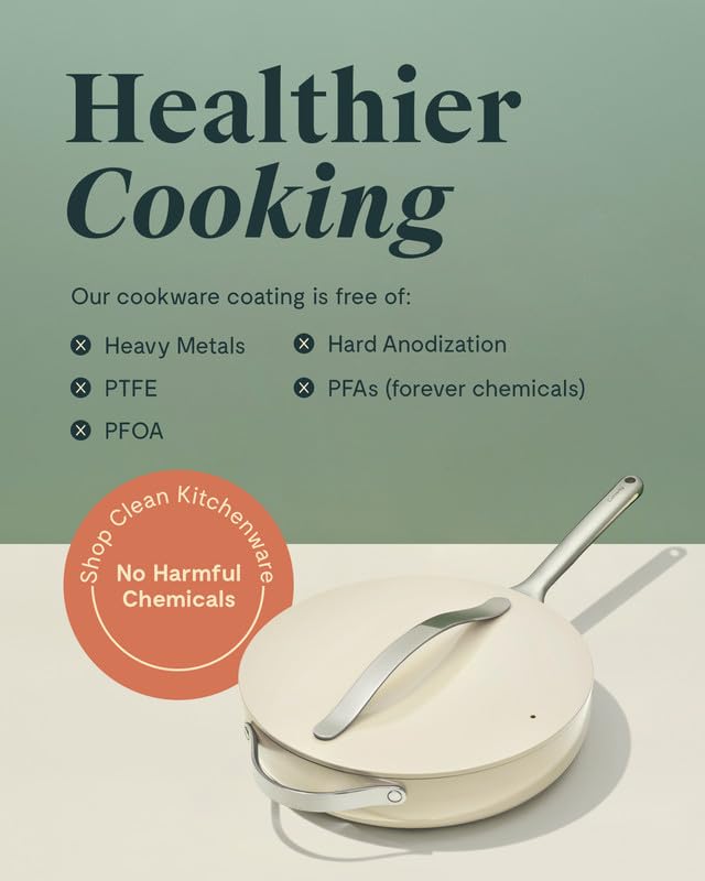 Caraway Ceramic Sauté Pan with Lid - Nonstick