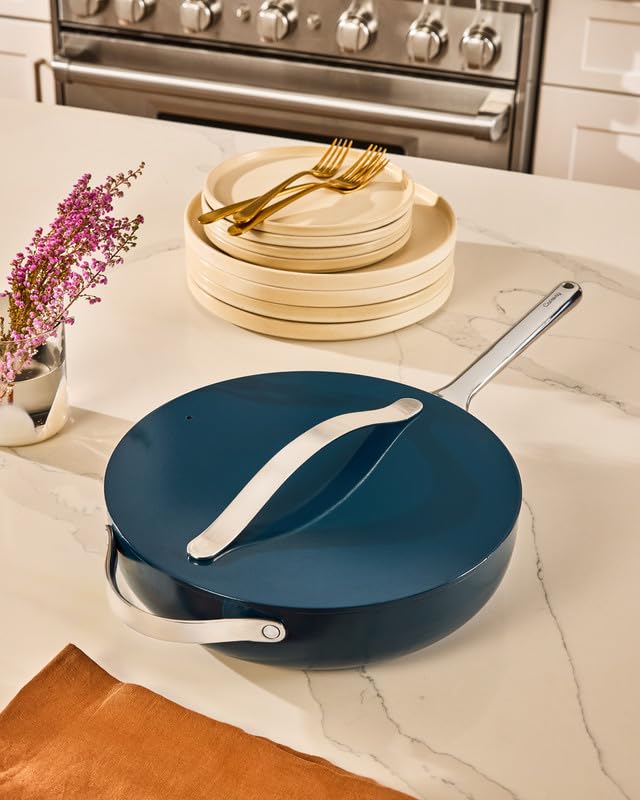 Caraway Ceramic Sauté Pan with Lid - Nonstick