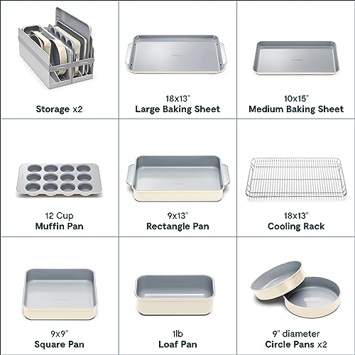 Caraway Ceramic Bakeware Set - 11 Pieces - Cream