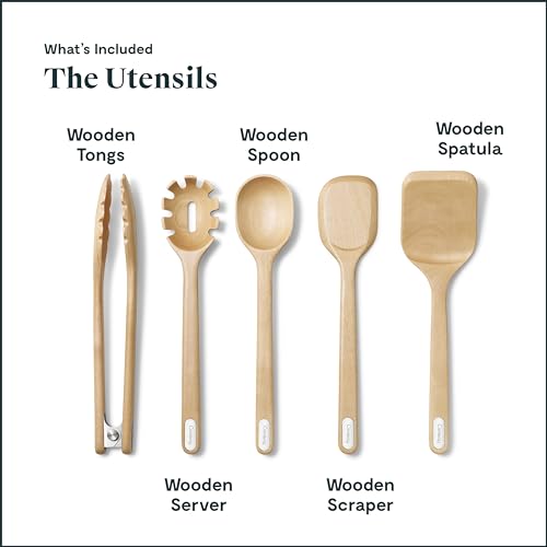 Caraway 5-Piece Birch Wood Kitchen Utensil Set