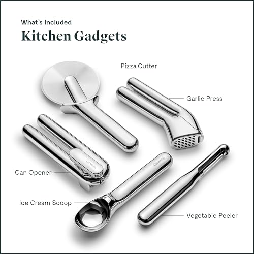 5 Piece Stainless Steel Kitchen Gadget Set with Organizer