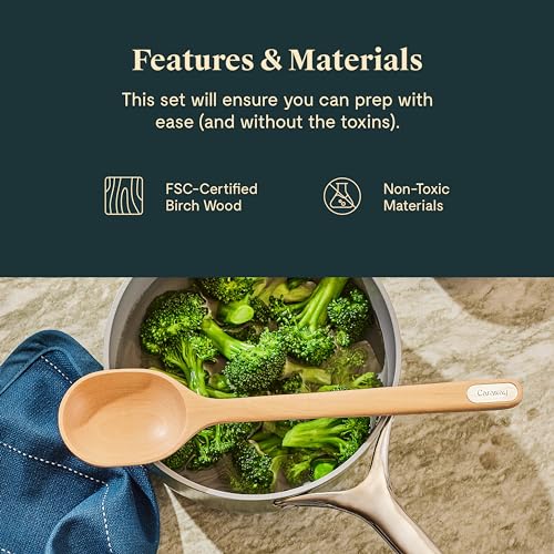 Caraway 5-Piece Birch Wood Kitchen Utensil Set