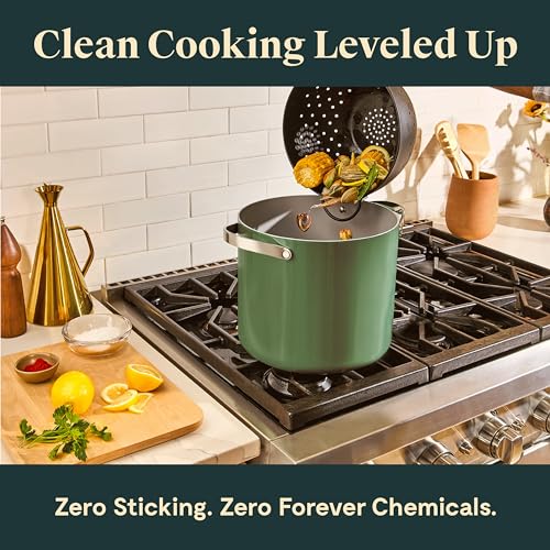 Caraway 12 Quart Ceramic Coated Stockpot - Cream