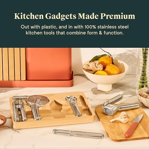 5 Piece Stainless Steel Kitchen Gadget Set with Organizer