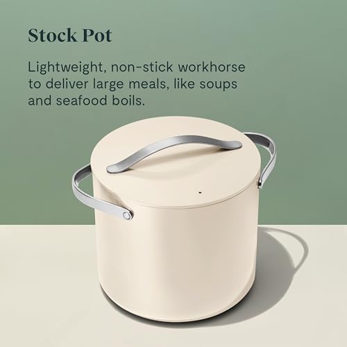 Caraway 12 Quart Ceramic Coated Stockpot - Cream