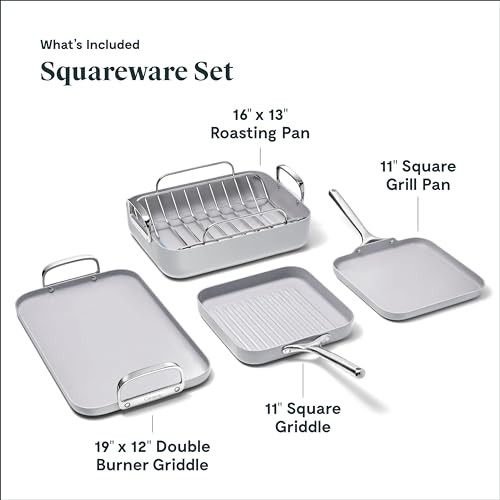Caraway Square Cookware Set - Non-Stick Ceramic Coated