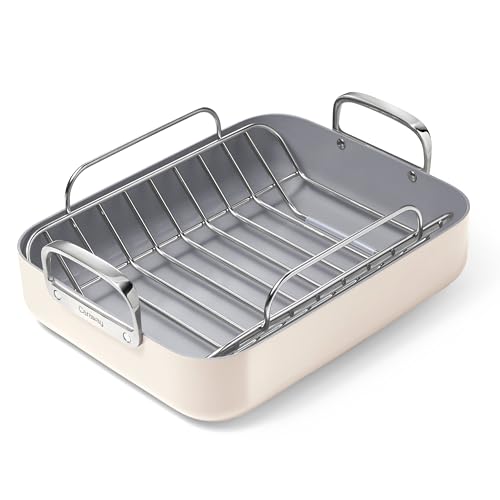 Caraway Ceramic Coated Roasting Pan with Rack