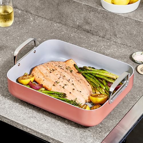 Caraway Ceramic Coated Roasting Pan with Rack