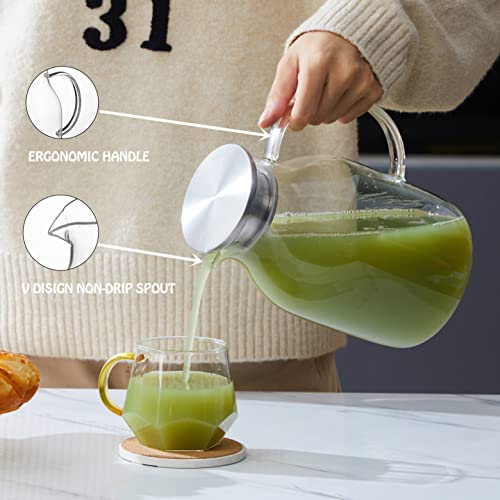 Karafu Glass Pitcher, 68Oz Heat Resistant for Drinks