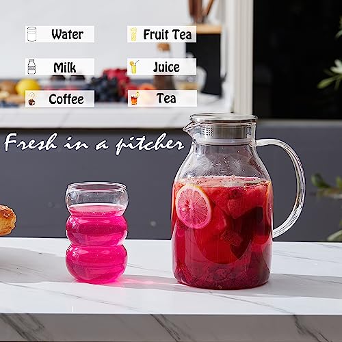 Karafu Glass Pitcher, 68Oz Heat Resistant for Drinks