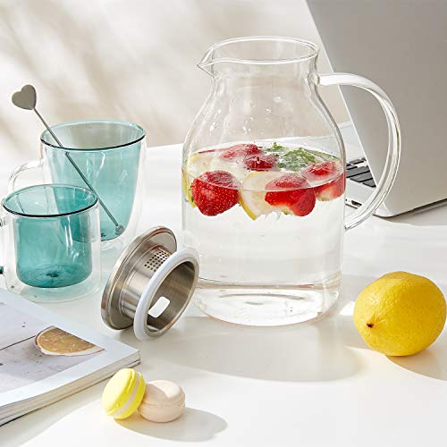 Karafu Glass Pitcher, 68Oz Heat Resistant for Drinks
