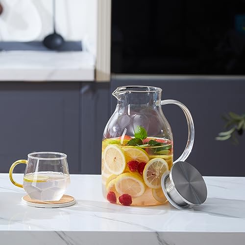 Karafu Glass Pitcher, 68Oz Heat Resistant for Drinks