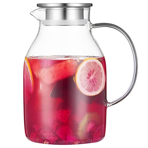 Karafu Glass Pitcher, 68Oz Heat Resistant for Drinks