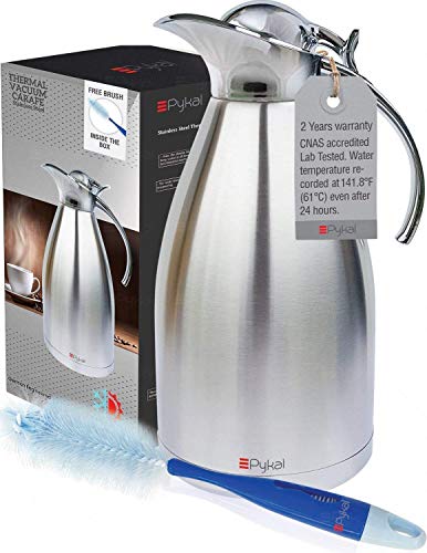 PYKAL Thermal Coffee Carafe: 68oz Stainless Steel Pot