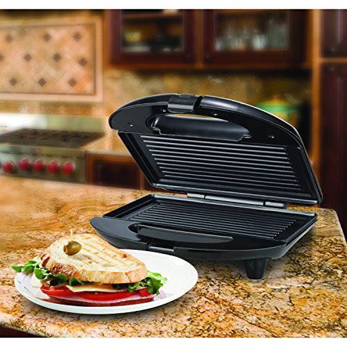 Brentwood Panini Press Sandwich Maker, Black, Non-Stick, Compact
