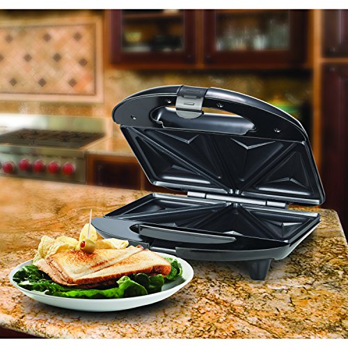 Brentwood Double Sandwich Maker, Non-Stick, Compact Black