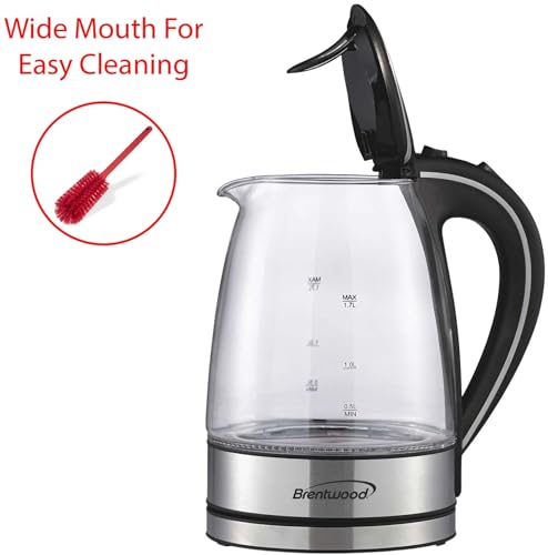Brentwood Tempered Glass Electric Kettle, 1.7L