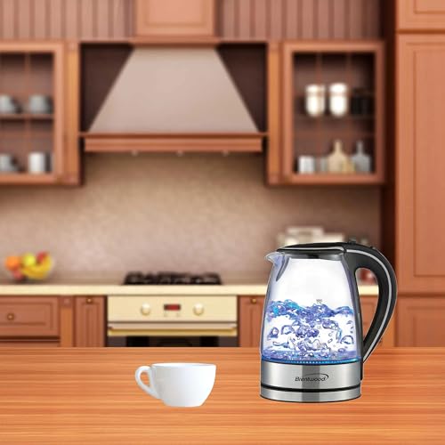 Brentwood Tempered Glass Electric Kettle, 1.7L