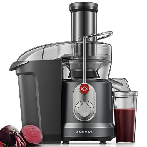 AMEGAT 1300W Centrifugal Juicer for Whole Fruits/Vegetables, 2-Speed