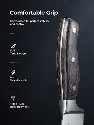 AMEGAT 15-Piece Knife Set with Built-in Sharpener