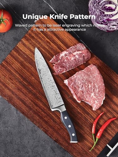 AMEGAT 14-Piece Knife Set with Self-Sharpening Technology