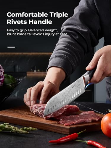 AMEGAT 14-Piece Knife Set with Self-Sharpening Technology