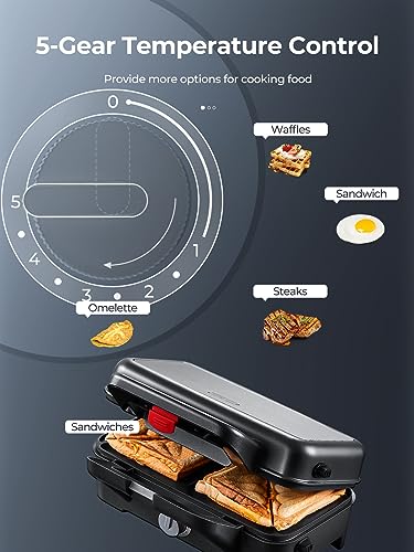3-in-1 Sandwich, Waffle, and Panini Press Maker