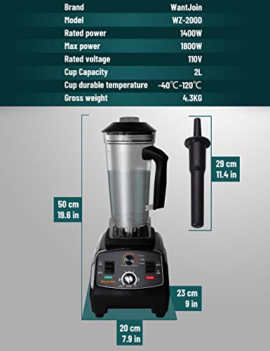 WantJoin Professional 1800W Blender for Home and Commercial