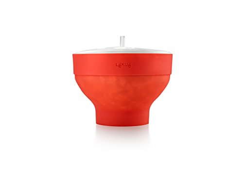 Lekue Microwave Popcorn Maker, Red