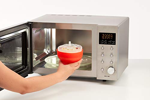 Set of 2 Lékué Mini Microwave Popcorn Makers, Red
