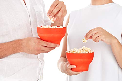 Set of 2 Lékué Mini Microwave Popcorn Makers, Red