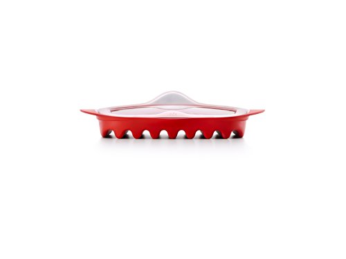 Lekue Red Bacon Maker/Cooker with Lid - Compact