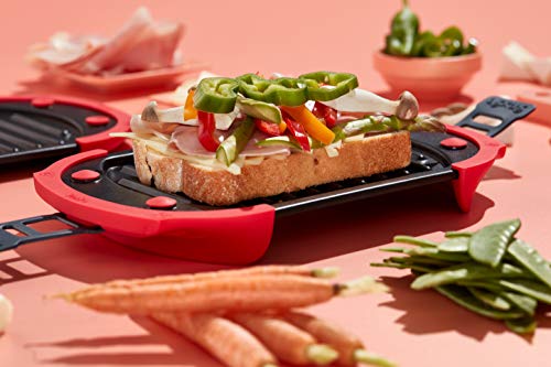 Lekue 3-in-1 Microwave Grill, Panini Press - Red