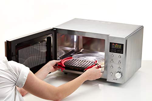 Lekue 3-in-1 Microwave Grill, Panini Press - Red