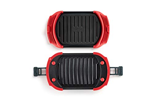 Lekue 3-in-1 Microwave Grill, Panini Press - Red