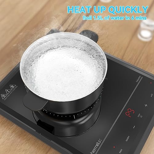 Hermitlux Portable Induction Cooktop - 1800W, 9 Power Levels