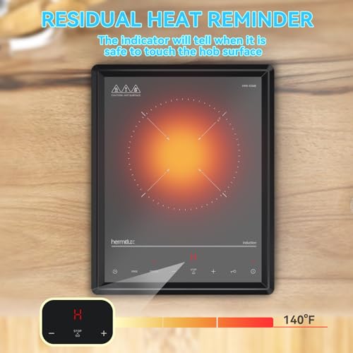 Hermitlux Portable Induction Cooktop - 1800W, 9 Power Levels