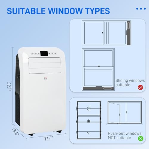 HOMCOM 12000 BTU Portable Air Conditioner, 3-in-1 AC