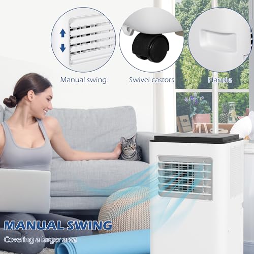 HOMCOM 8000 BTU Portable 5-in-1 Air Conditioner, White