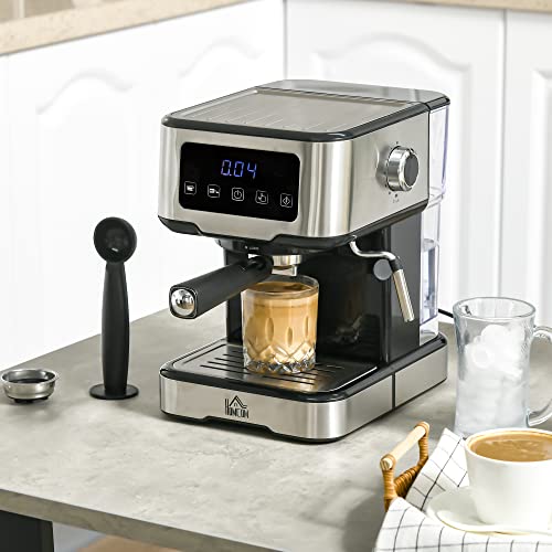 HOMCOM 15-Bar Espresso Machine with Milk Frother
