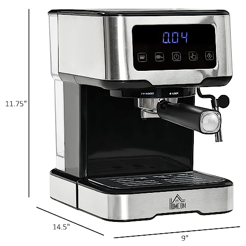 HOMCOM 15-Bar Espresso Machine with Milk Frother